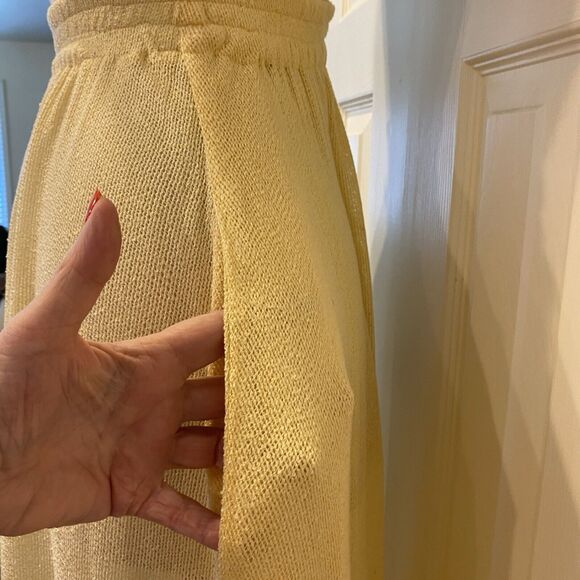 Vtg SYBIL 3pc Skirt/Blouse/Belt Cotton Mesh Elastic SelfBelt Full Midi Sz 8 USA - Picture 8 of 12